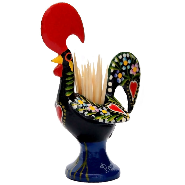 4 Inch Good Luck Traditional Portuguese Rooster Toothpick Holder