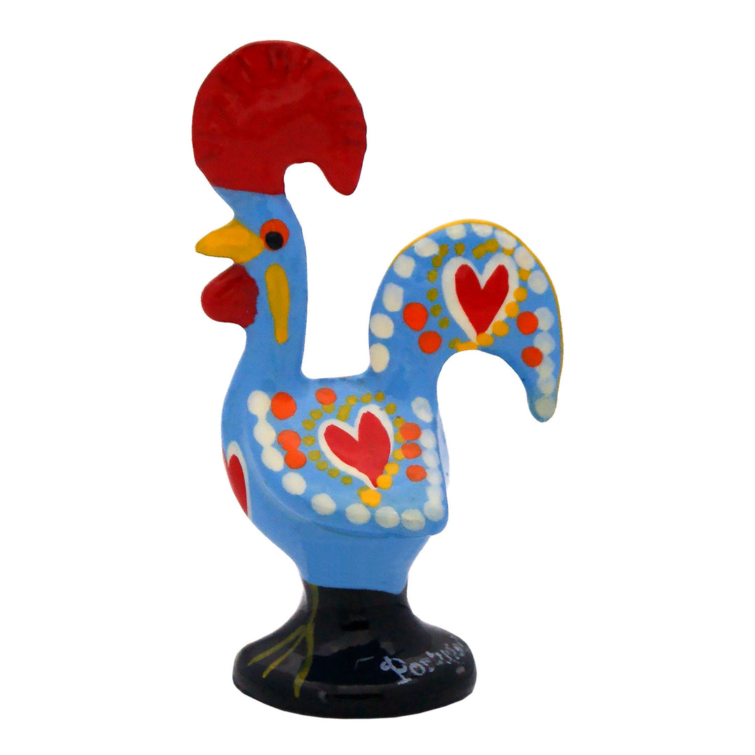 2.75 Inch Good Luck Portuguese Rooster Barcelos Metallic Figurine - Set of 3