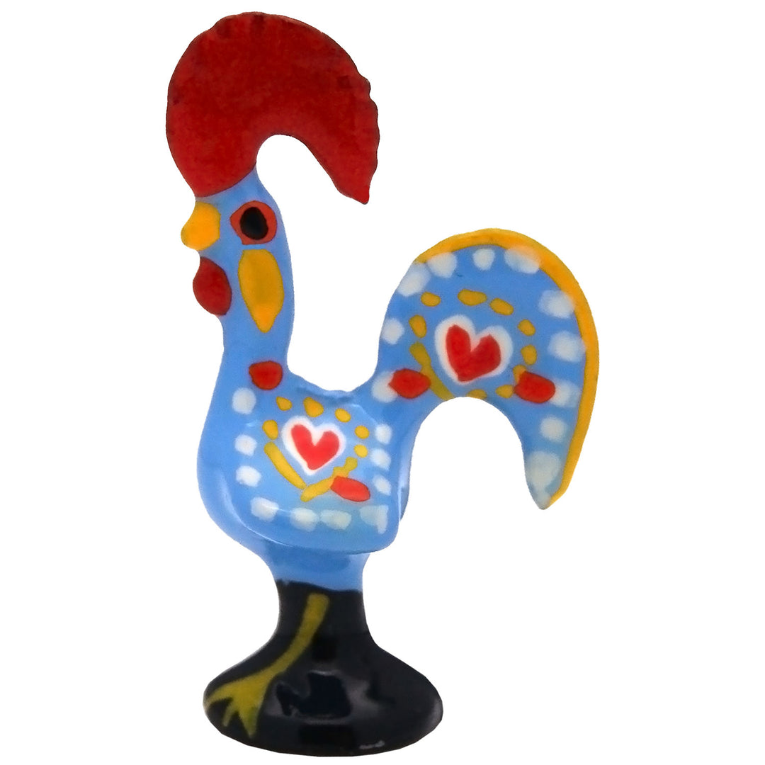 1.5 Inch Good Luck Portuguese Rooster Barcelos Metallic Figurine - Set of 6