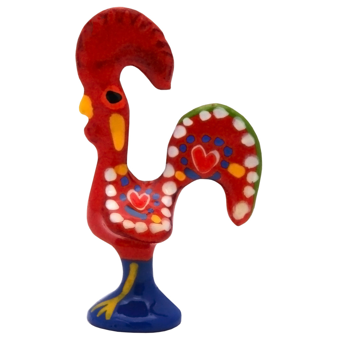 1.5 Inch Good Luck Portuguese Rooster Barcelos Metallic Figurine - Set of 6