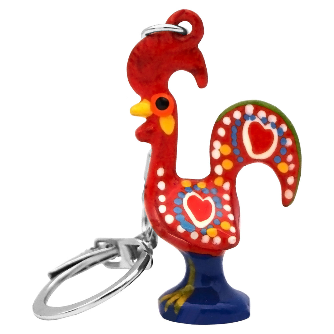 Good Luck Portuguese Barcelos Rooster Metallic Keychain