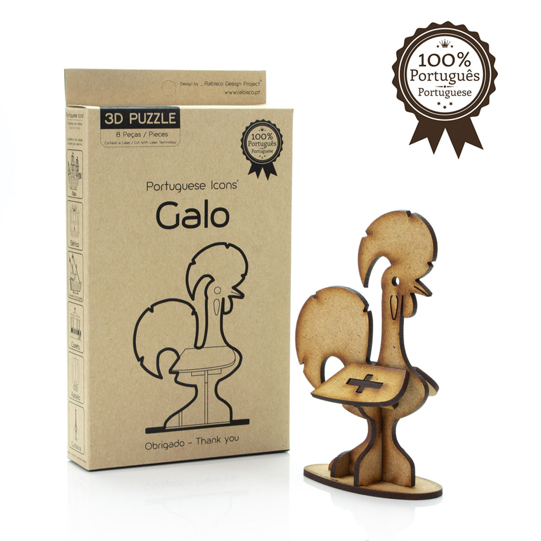 Traditional Portuguese Rooster DIY Wooden 3D Puzzle for Adults