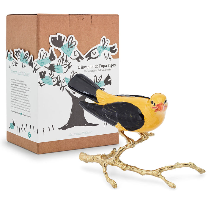 Hand Painted Ceramic Home Decor Bird in Branch Figurine - The creator of Golden Oriole Made in Portugal