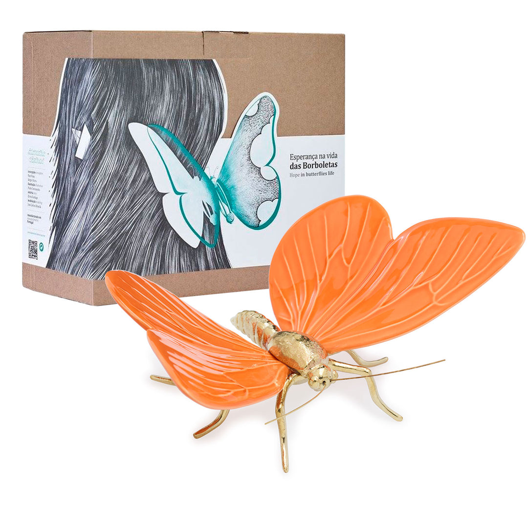 Hand Painted Ceramic Home Decor Butterfly Figurine Made in Portugal - Hope in Butterflies Life
