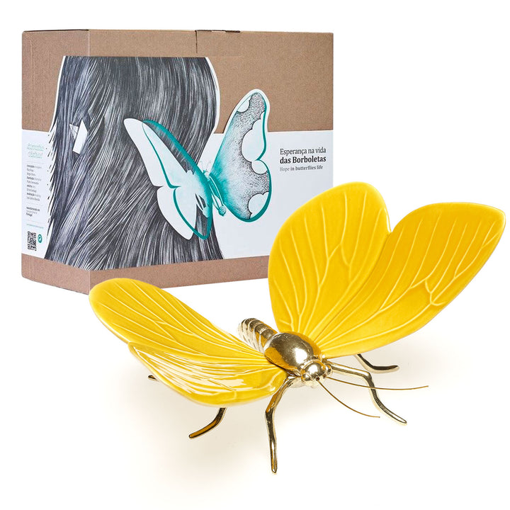 Hand Painted Ceramic Home Decor Butterfly Figurine Made in Portugal - Hope in Butterflies Life