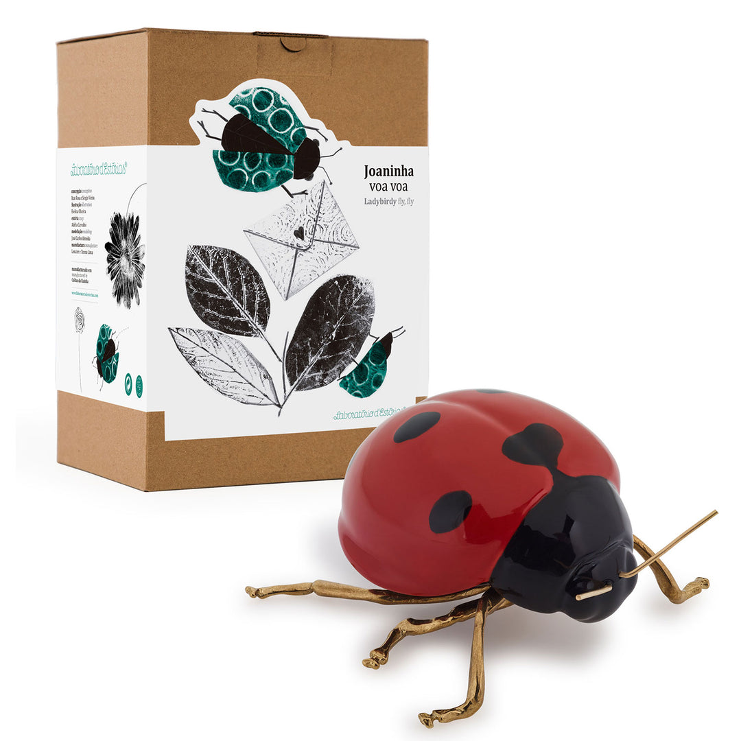 Hand Painted Ceramic Home Decor Ladybug Figurine - Ladybirdy, fly, fly