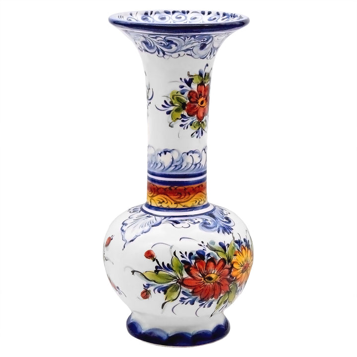 Hand Painted Portuguese Pottery Ceramic Decorative Flower Vase