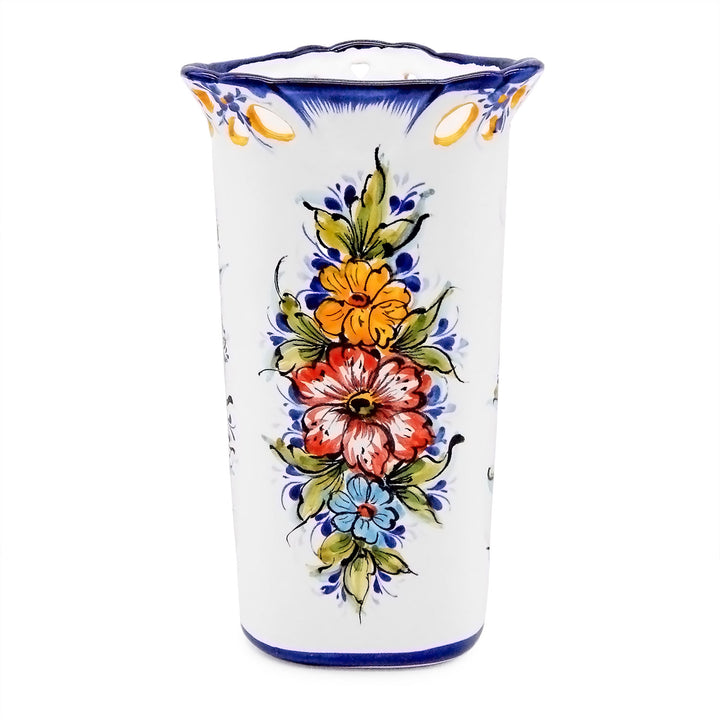 Hand Painted Portuguese Pottery Ceramic Decorative Flower Vase