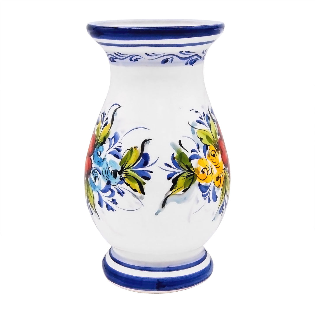 Hand Painted Portuguese Pottery Ceramic Decorative Flower Vase