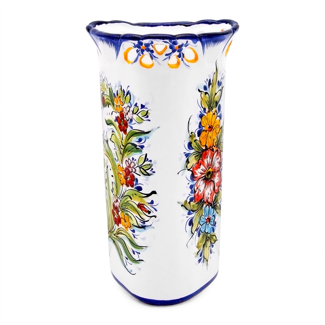 Hand Painted Portuguese Pottery Ceramic Decorative Flower Vase