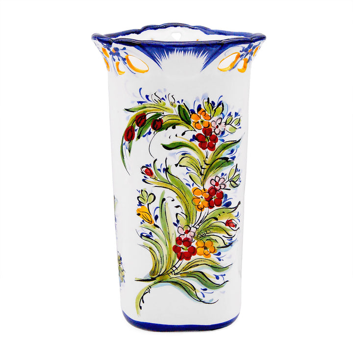 Hand Painted Portuguese Pottery Ceramic Decorative Flower Vase