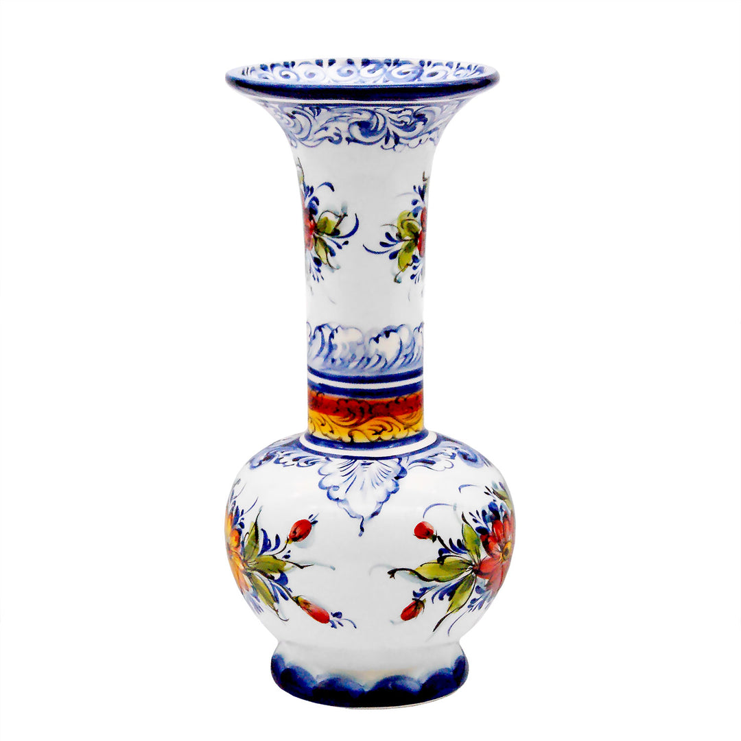 Hand Painted Portuguese Pottery Ceramic Decorative Flower Vase