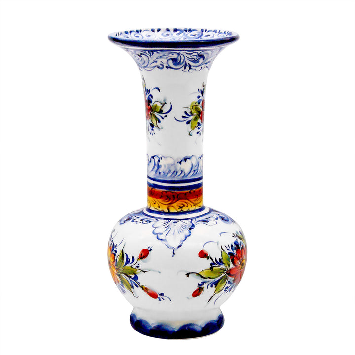 Hand Painted Portuguese Pottery Ceramic Decorative Flower Vase