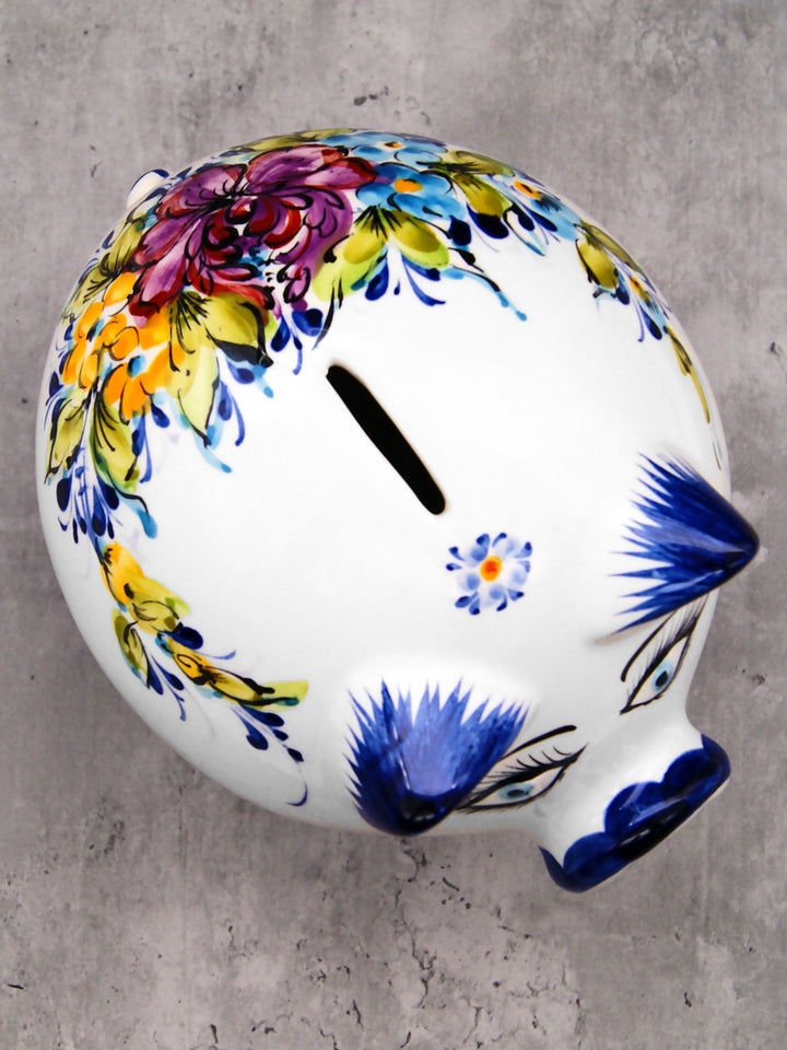 Hand Painted Portuguese Pottery Ceramic Piggy Bank