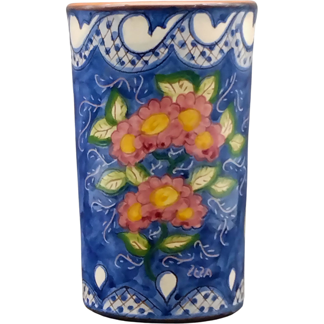 Hand Painted Portuguese Pottery Floral Kitchen Utensil Holder