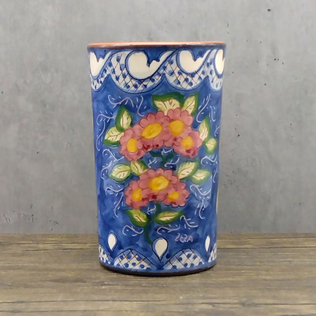 Hand Painted Portuguese Pottery Floral Kitchen Utensil Holder