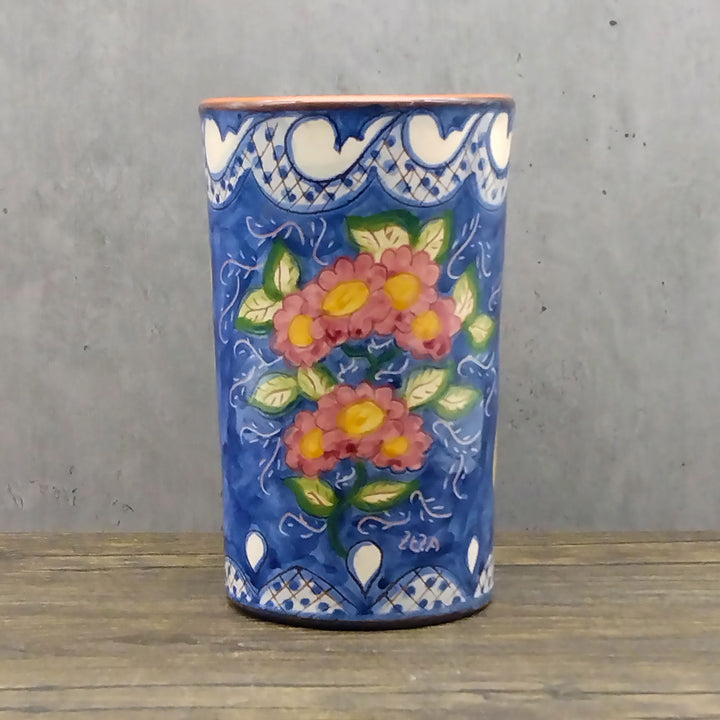 Hand Painted Portuguese Pottery Floral Kitchen Utensil Holder