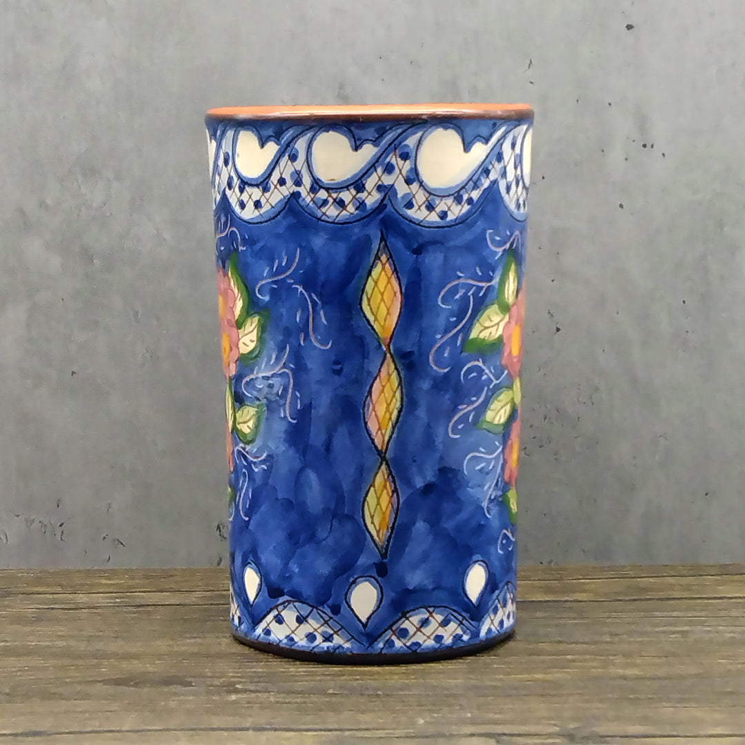 Hand Painted Portuguese Pottery Floral Kitchen Utensil Holder