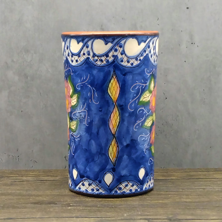 Hand Painted Portuguese Pottery Floral Kitchen Utensil Holder