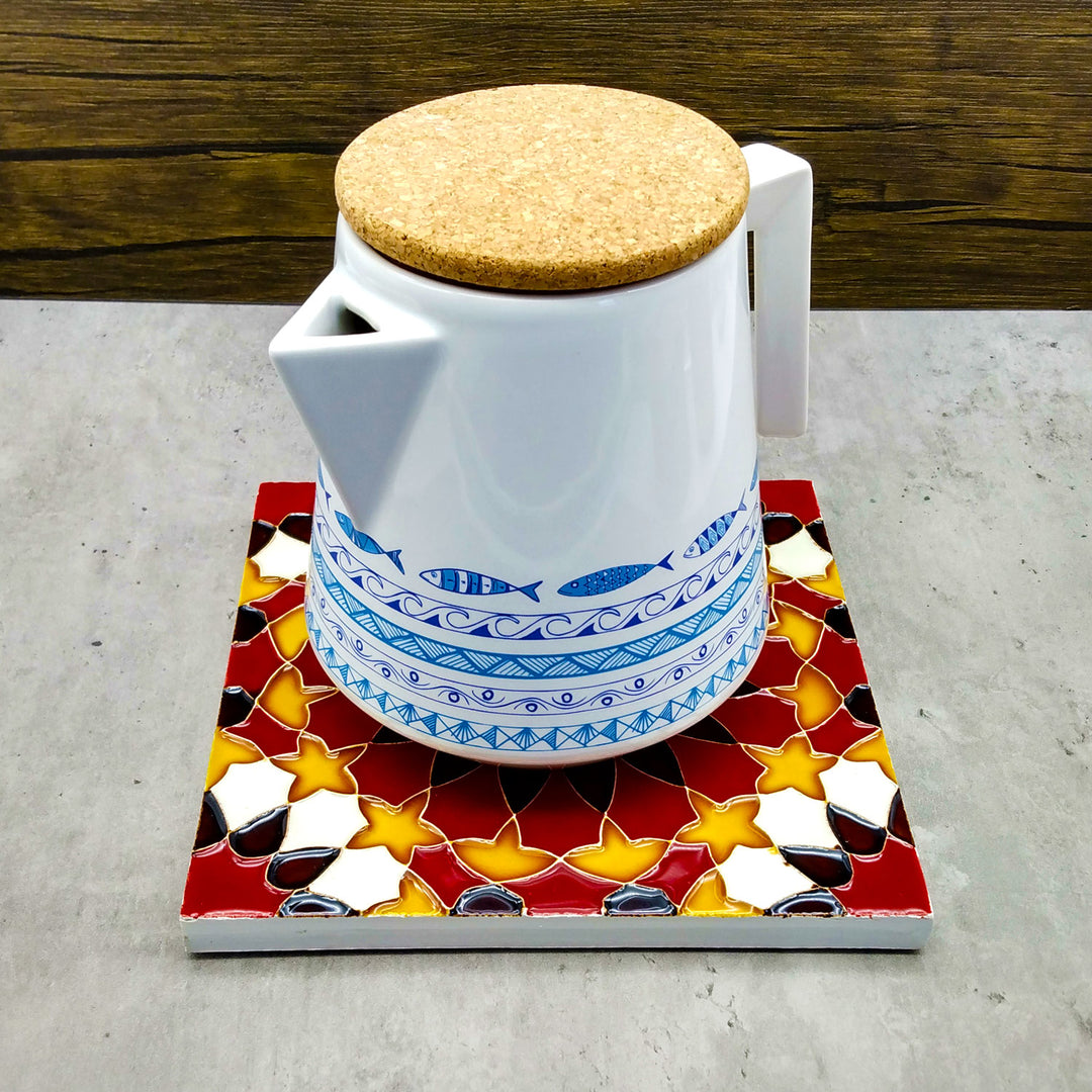 Hand painted Portuguese Ceramic Tile Square Trivet