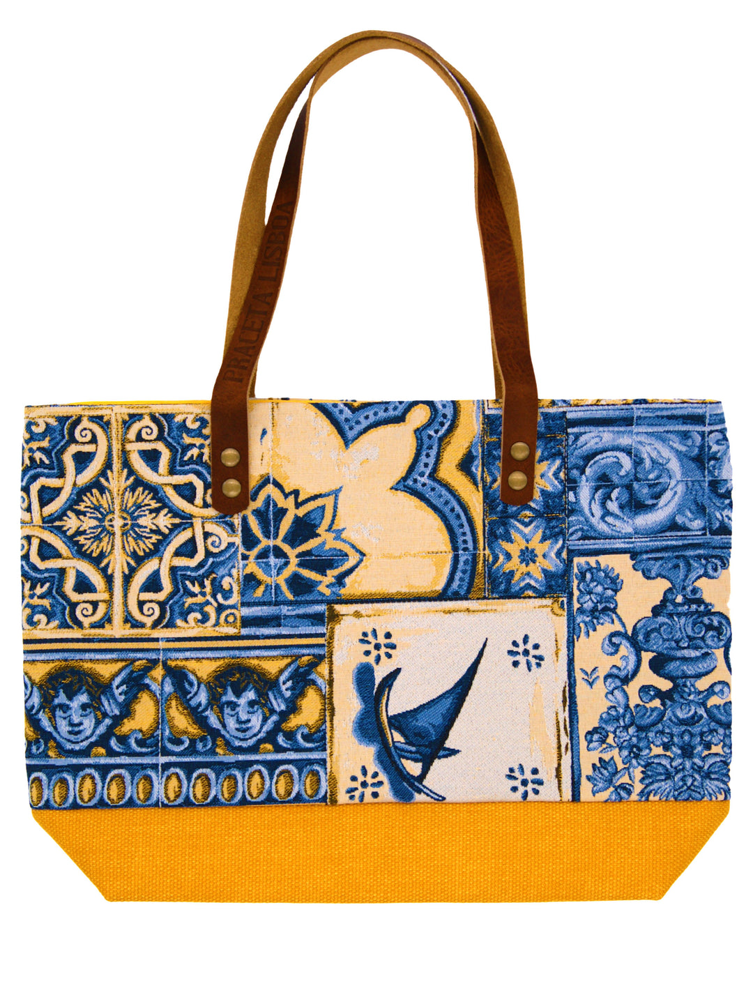 Handmade Blue and Yellow Portuguese Tiles Handbag Purse