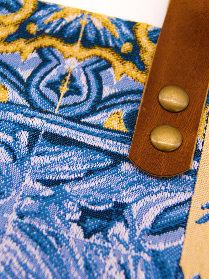 Handmade Blue and Yellow Portuguese Tiles Handbag Purse