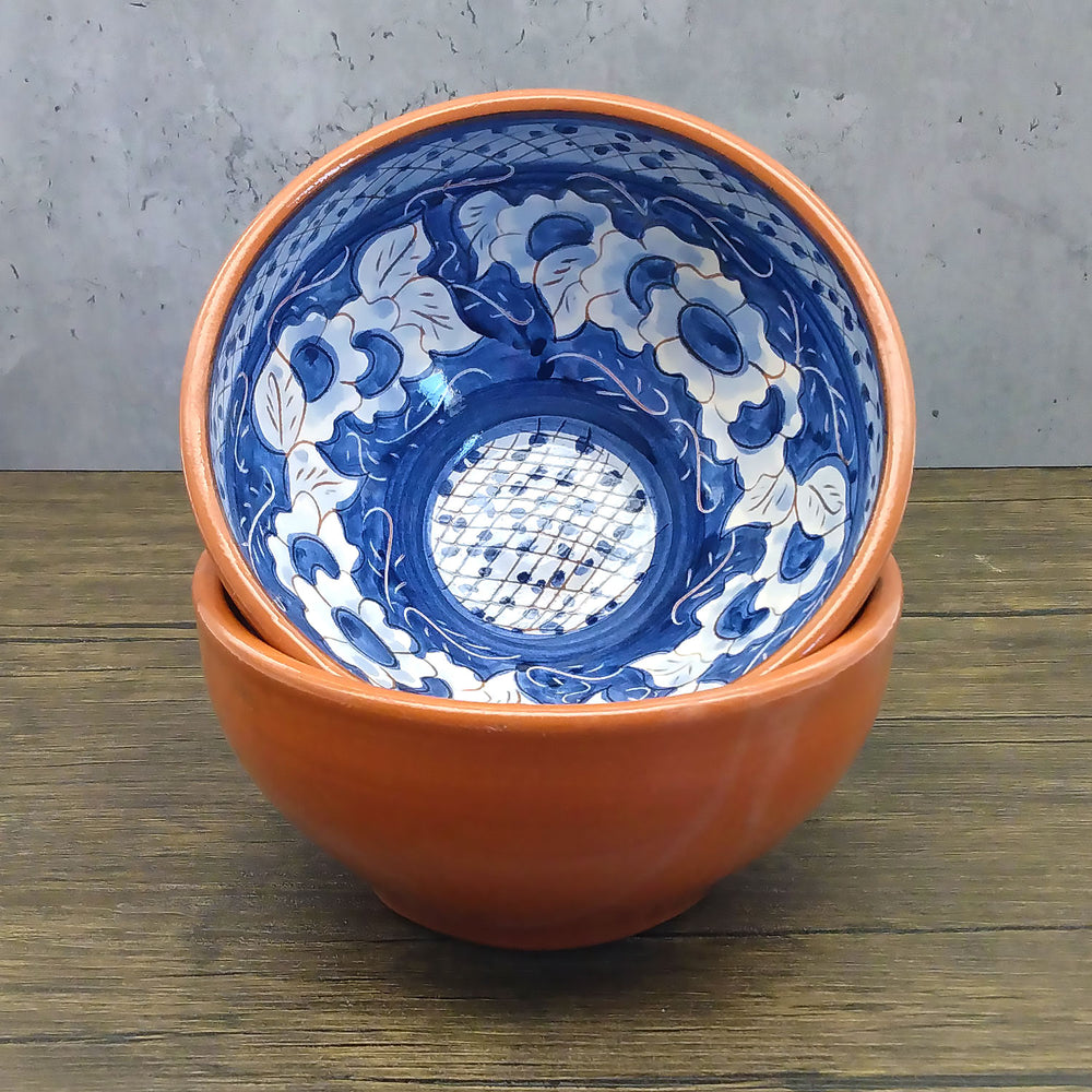 Handmade Hand Painted Portuguese Pottery Soup Bowls Blue – Set of 2