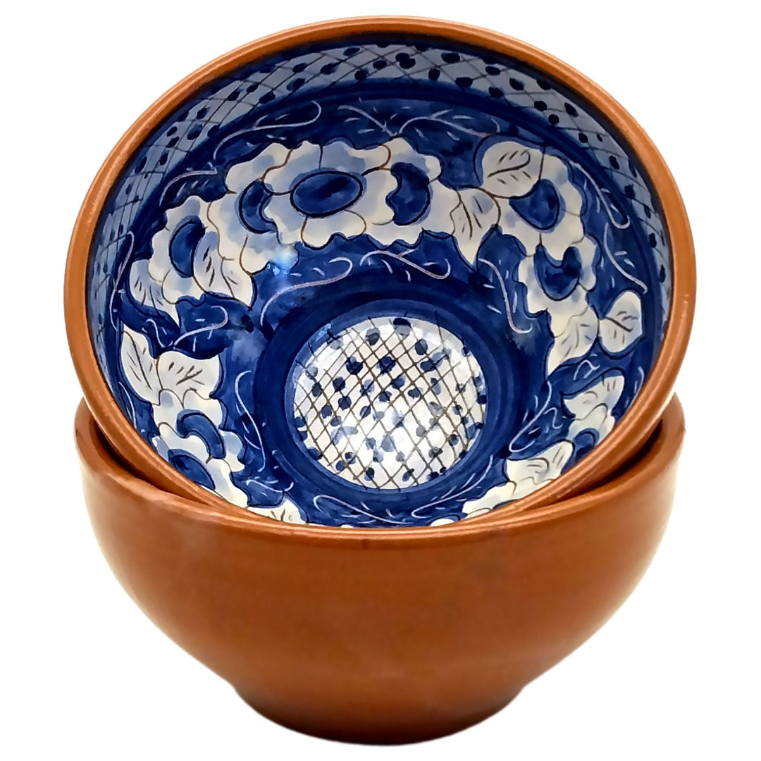 Handmade Hand Painted Portuguese Pottery Soup Bowls Blue – Set of 2