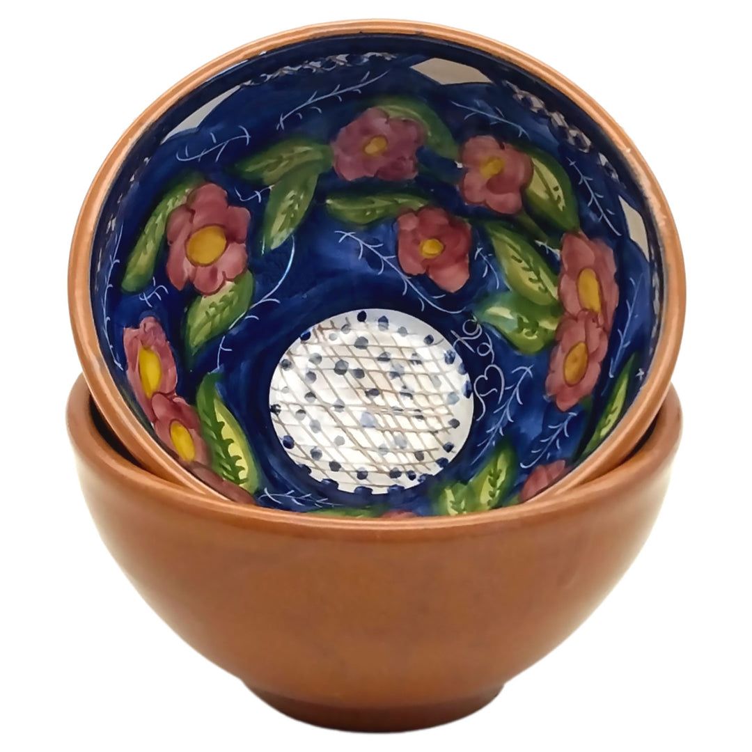 Handmade Hand Painted Portuguese Pottery Soup Bowls Floral – Set of 2