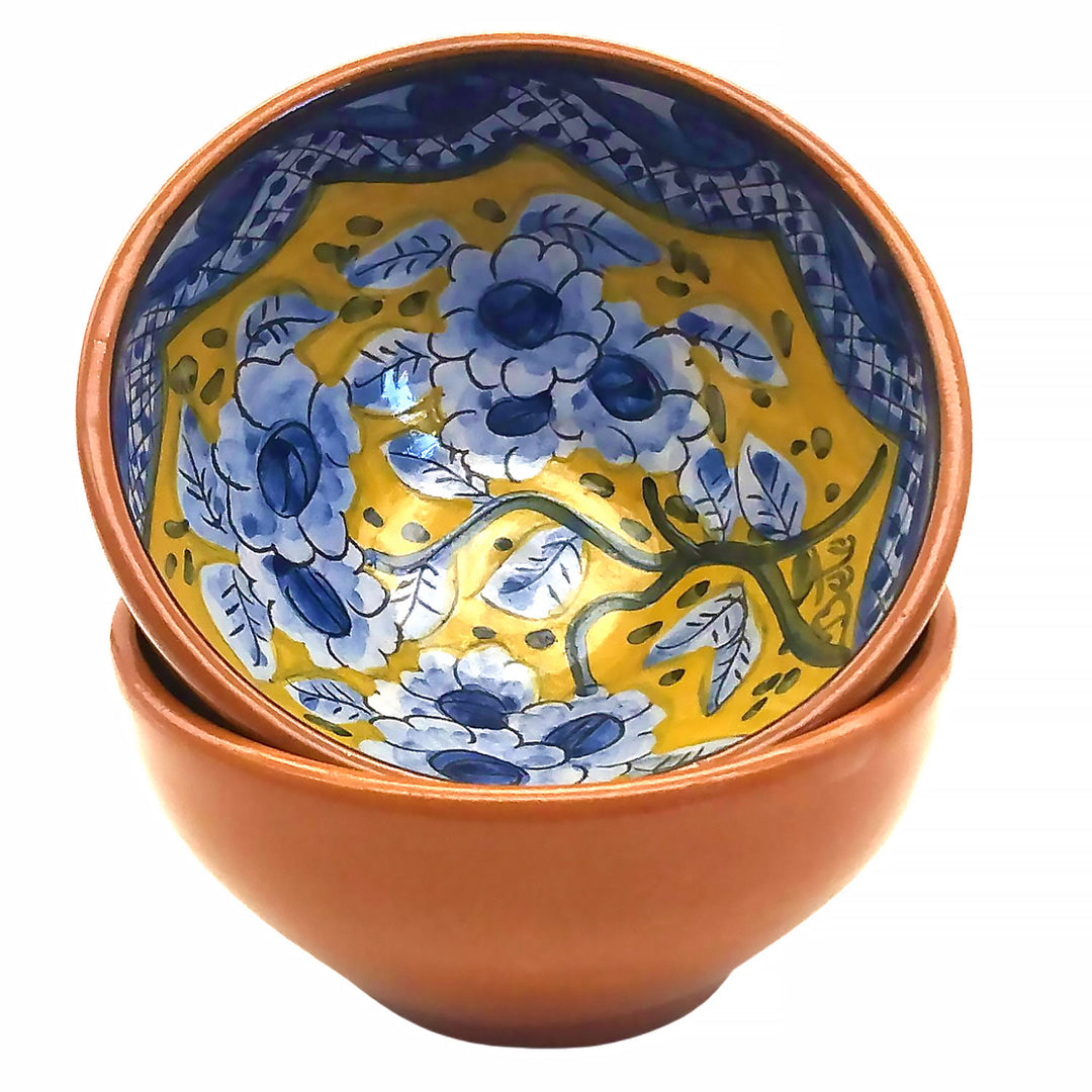 Handmade Hand Painted Portuguese Pottery Soup Bowls Yellow – Set of 2