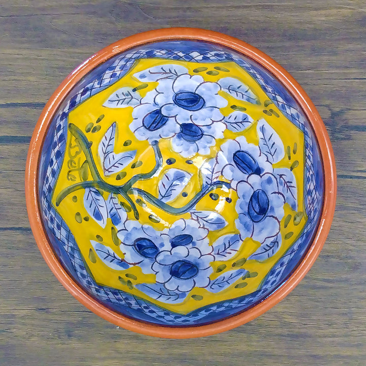 Handmade Hand Painted Portuguese Pottery Soup Bowls Yellow – Set of 2