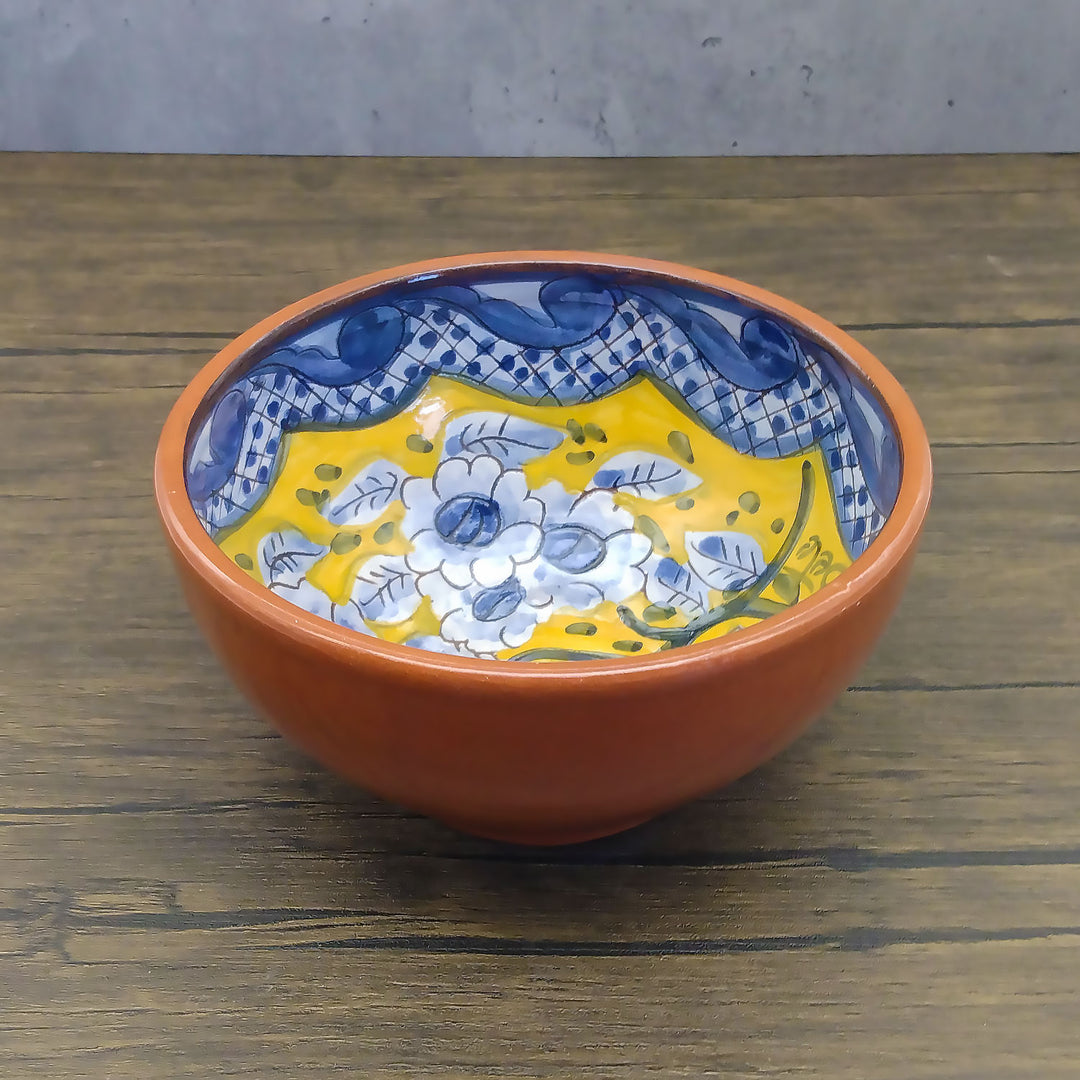 Handmade Hand Painted Portuguese Pottery Soup Bowls Yellow – Set of 2