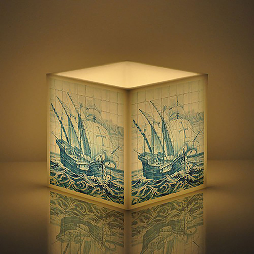 Candle In Handmade Portuguese Tiles Decorative Lantern Candlelight Holder Made in Portugal