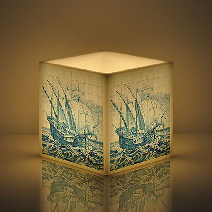 Candle In Handmade Portuguese Tiles Decorative Lantern Candlelight Holder Made in Portugal