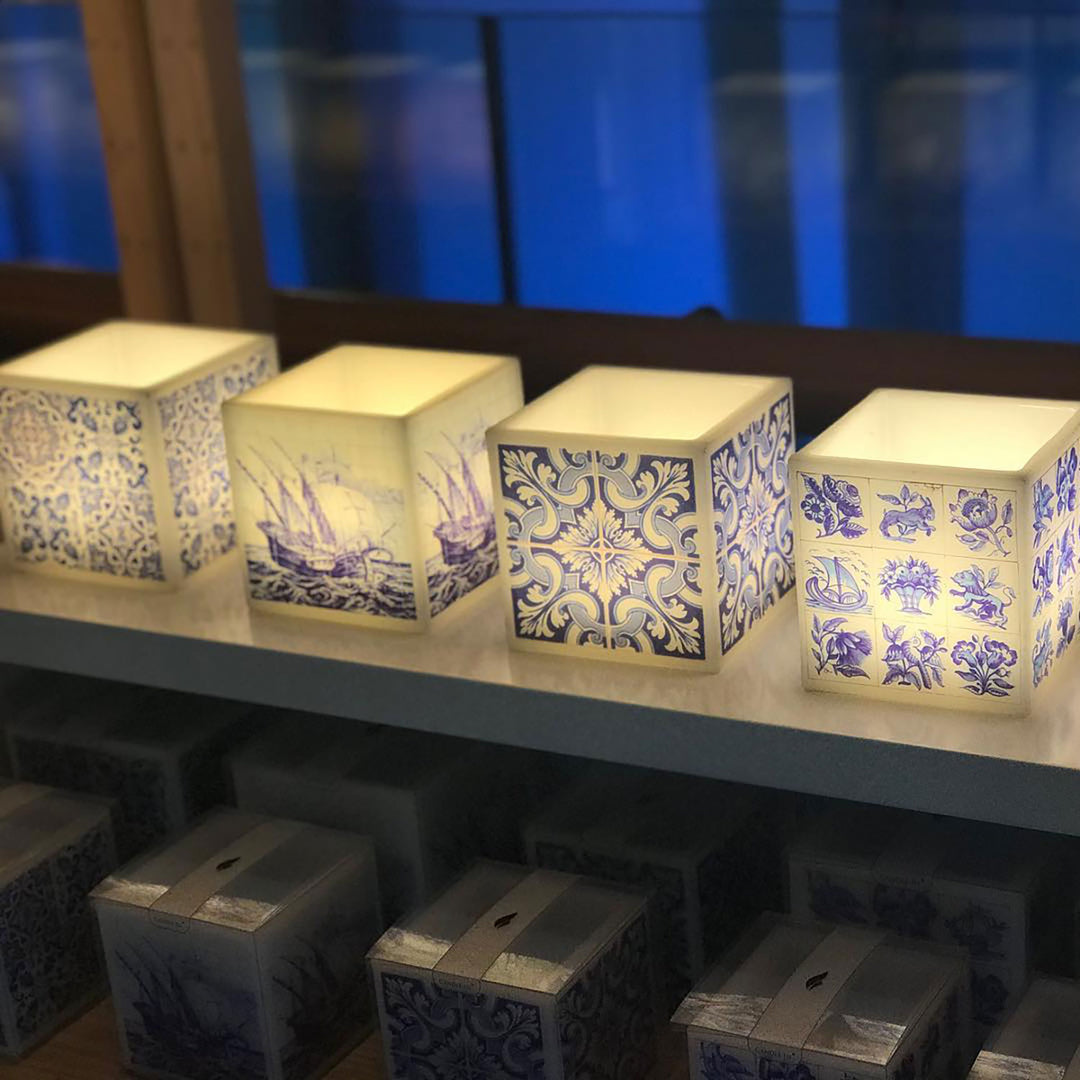 Candle In Handmade Portuguese Tiles Decorative Lantern Candlelight Holder Made in Portugal