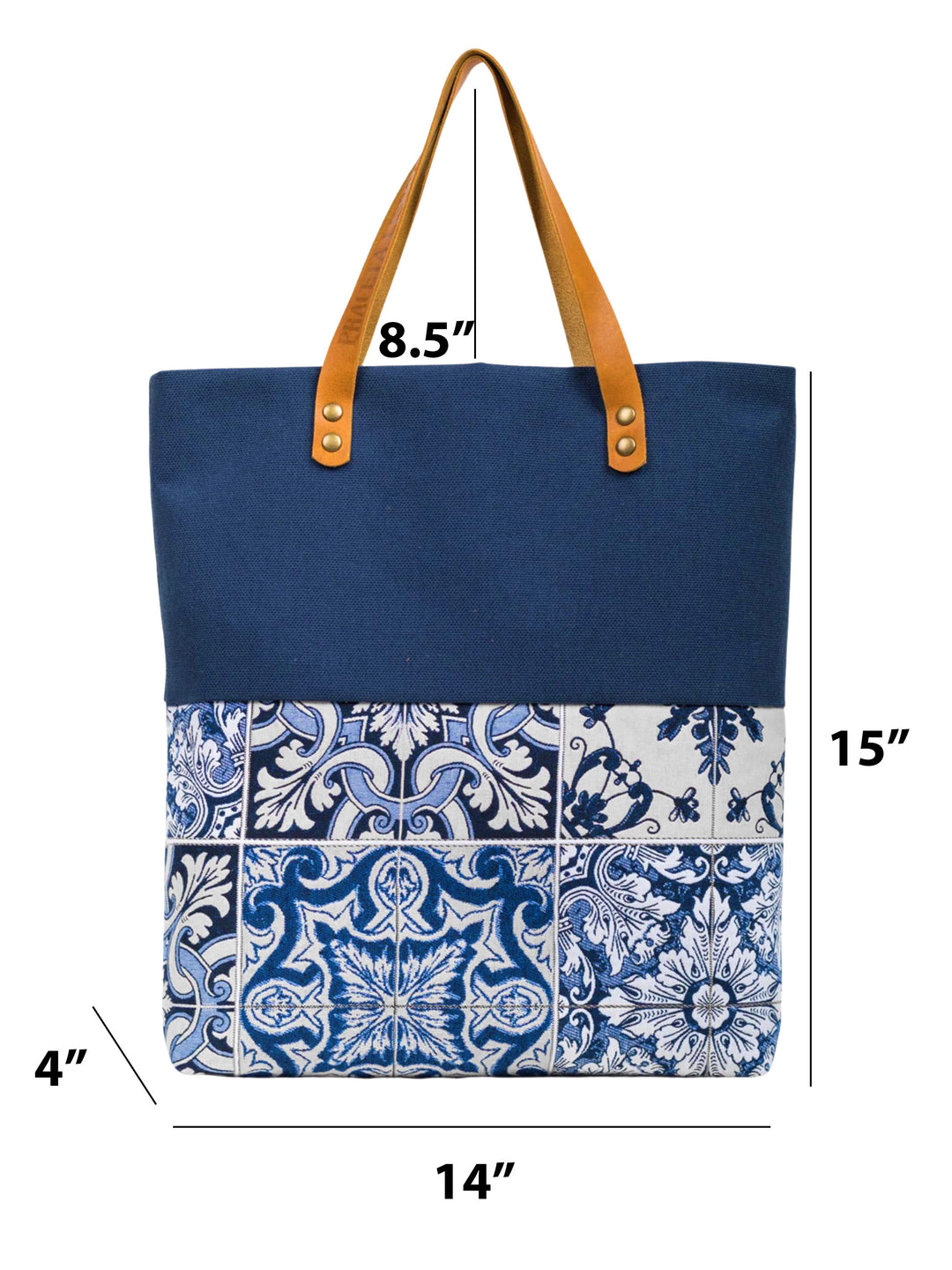 Handmade Portuguese Tiles Embroidered Tote Bag
