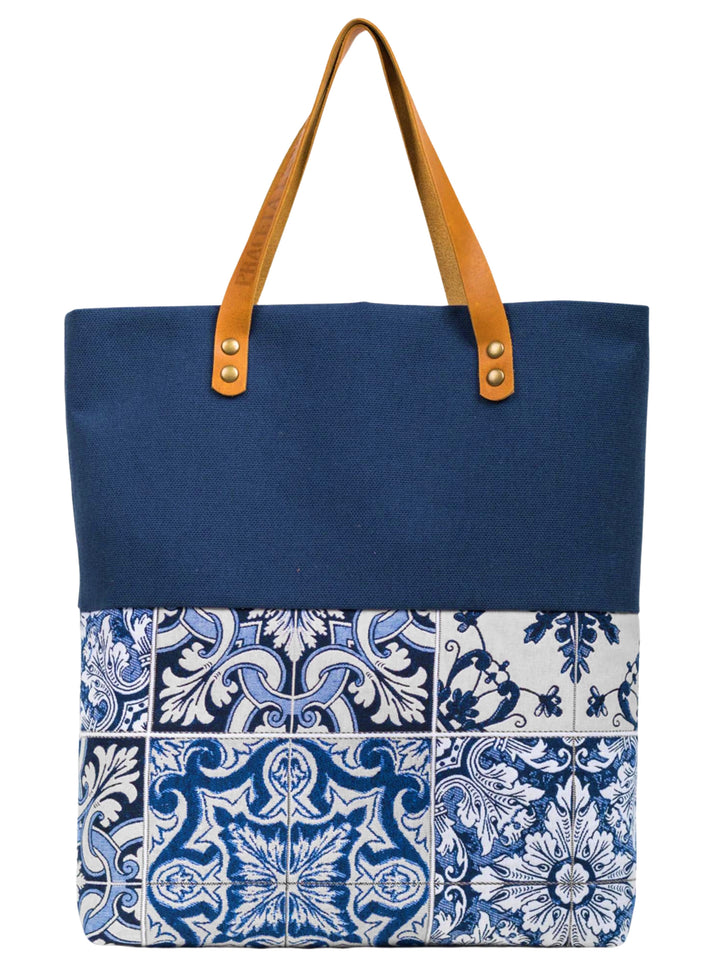 Handmade Portuguese Tiles Embroidered Tote Bag