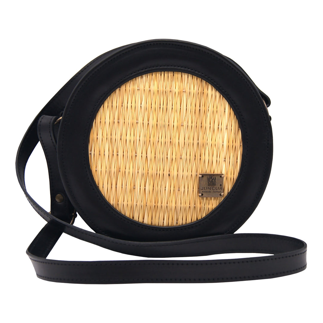 Handmade Wicker Round Straw Basket Crossbody Bag for Women