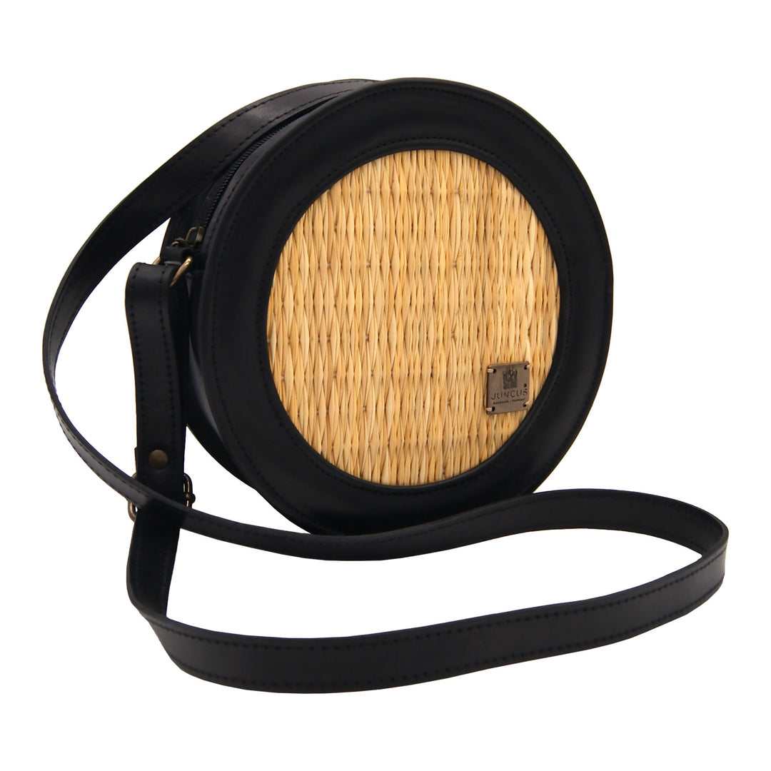 Handmade Wicker Round Straw Basket Crossbody Bag for Women