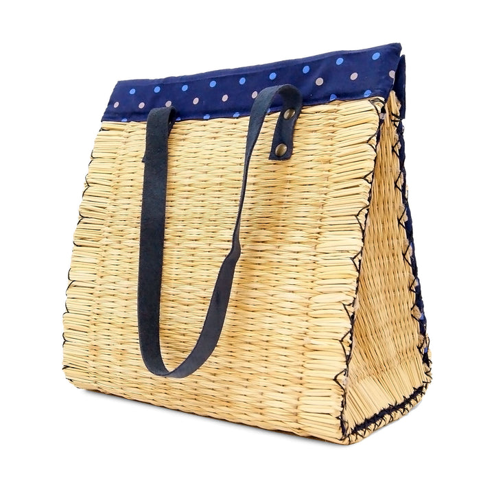 Handmade Wicker Straw Basket Beach Tote Bag for Women Made in Portugal