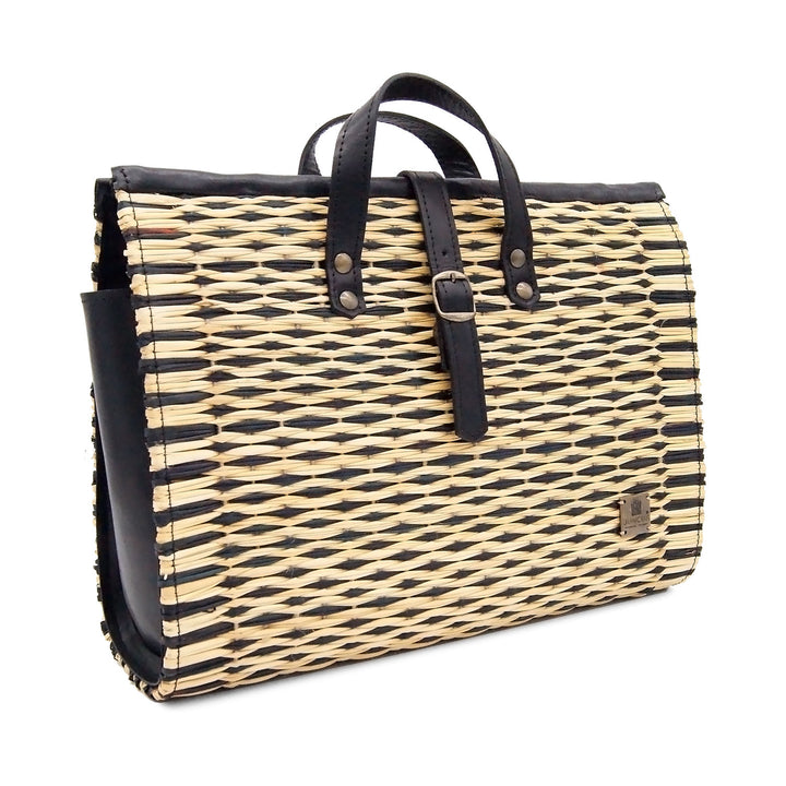 Handmade Wicker Straw Basket Laptop Backpack for Women Made in Portugal
