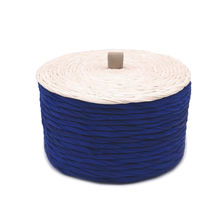 Handmade navy bluw decorative box with white lid.