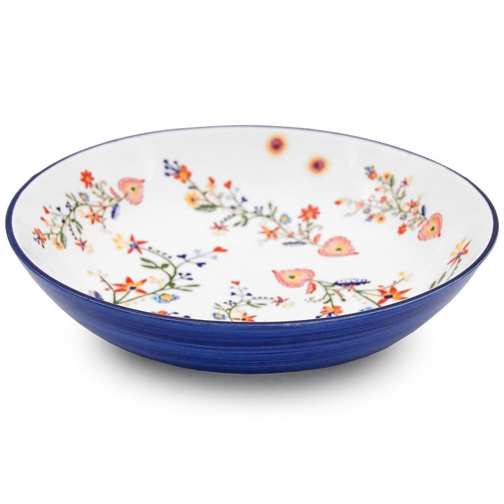 Portuguese Pottery Alcobaça Ceramic Decorative Salad Serving Bowl