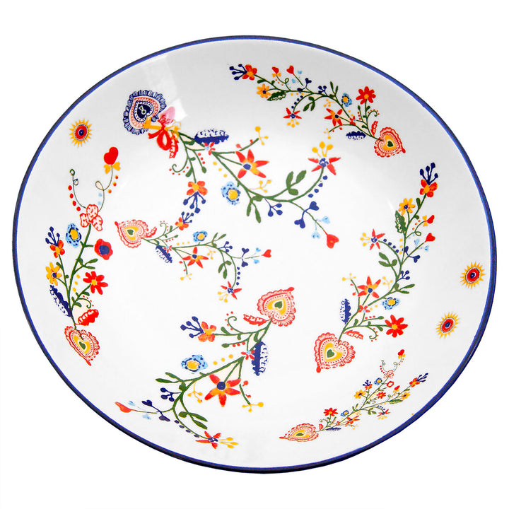 Portuguese Pottery Alcobaça Ceramic Decorative Salad Serving Bowl