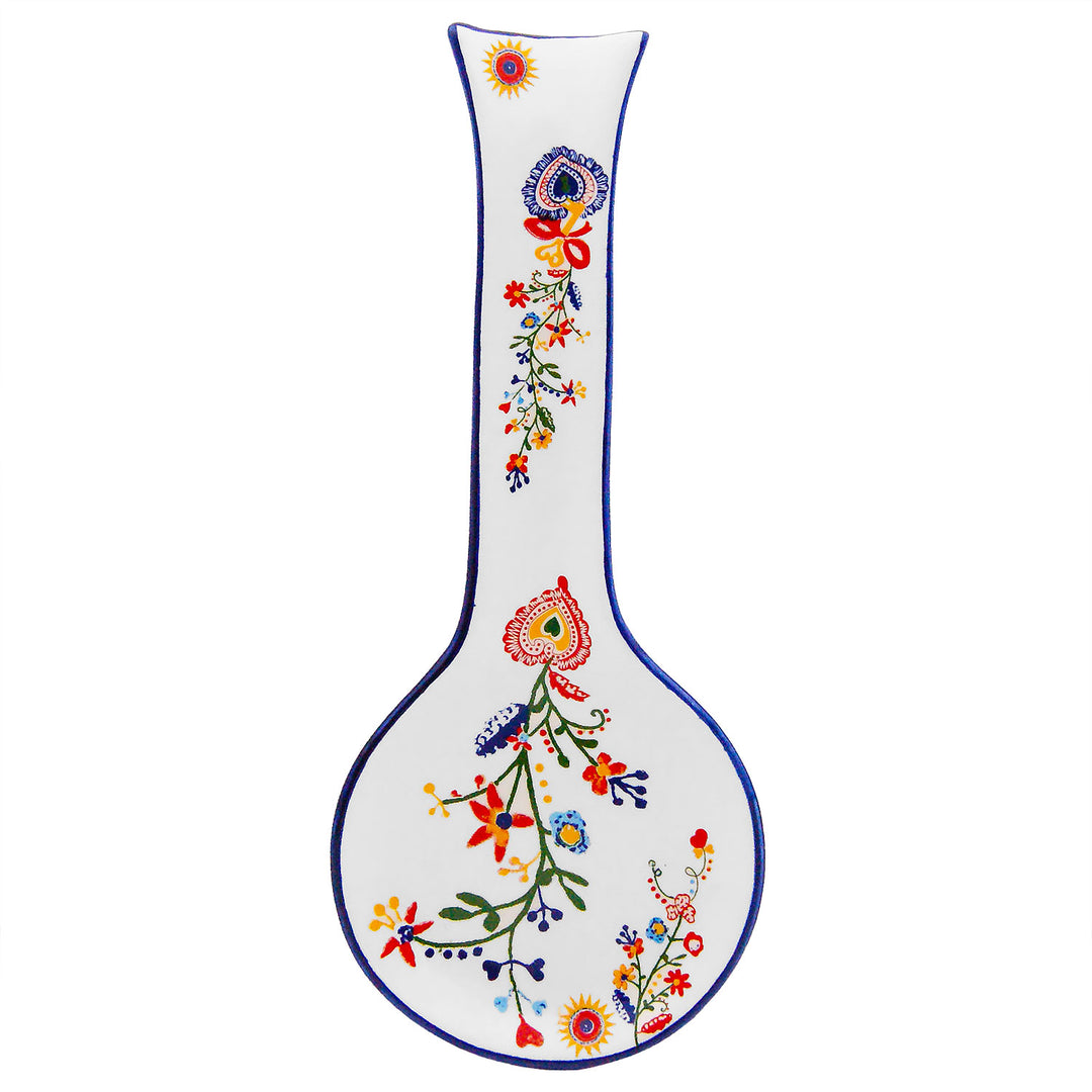 Portuguese Pottery Alcobaça Ceramic Kitchen Spoon Rest for Stove Top