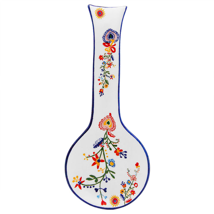 Portuguese Pottery Alcobaça Ceramic Kitchen Spoon Rest for Stove Top