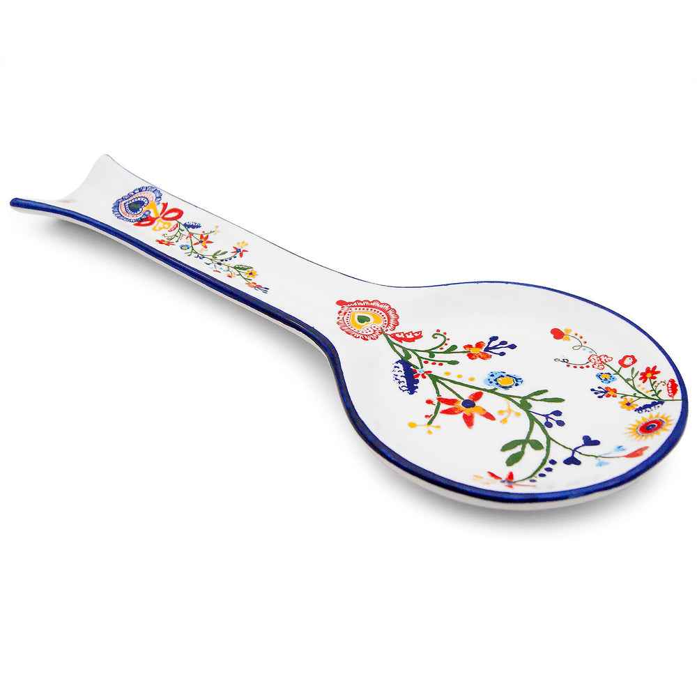 Portuguese Pottery Alcobaça Ceramic Kitchen Spoon Rest for Stove Top