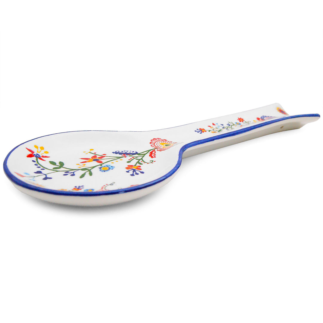 Portuguese Pottery Alcobaça Ceramic Kitchen Spoon Rest for Stove Top