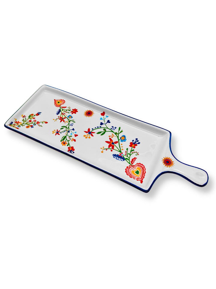 Portuguese Pottery Alcobaça Ceramic Cheese Serving Board