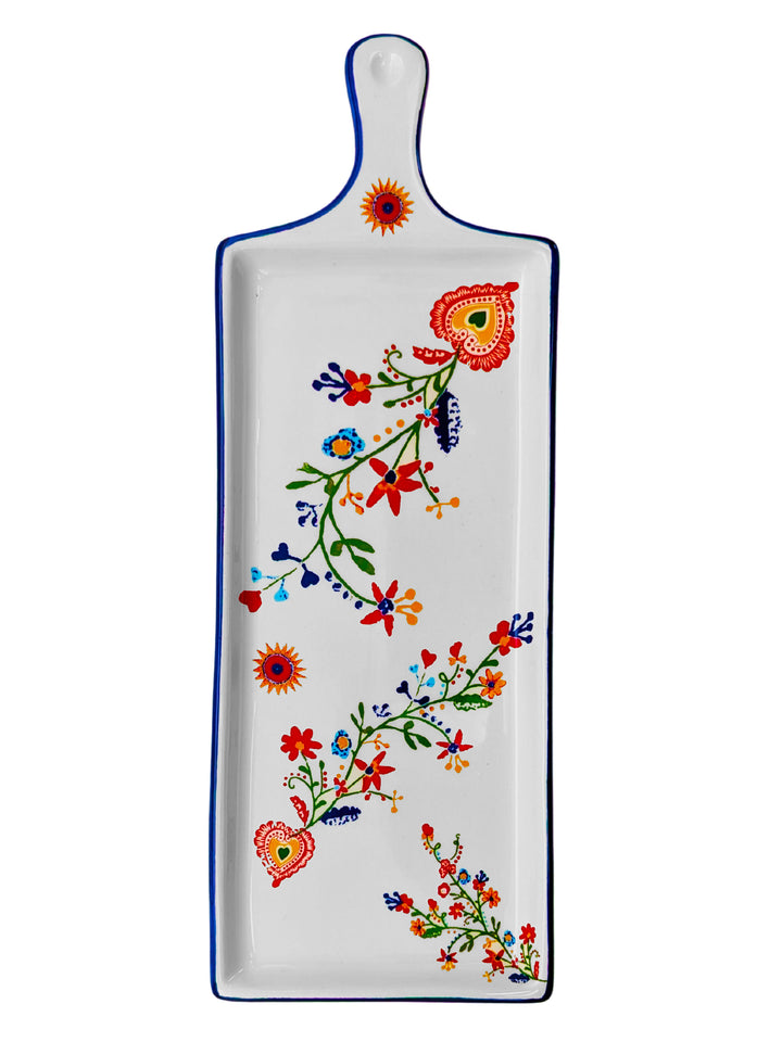 Portuguese Pottery Alcobaça Ceramic Cheese Serving Board